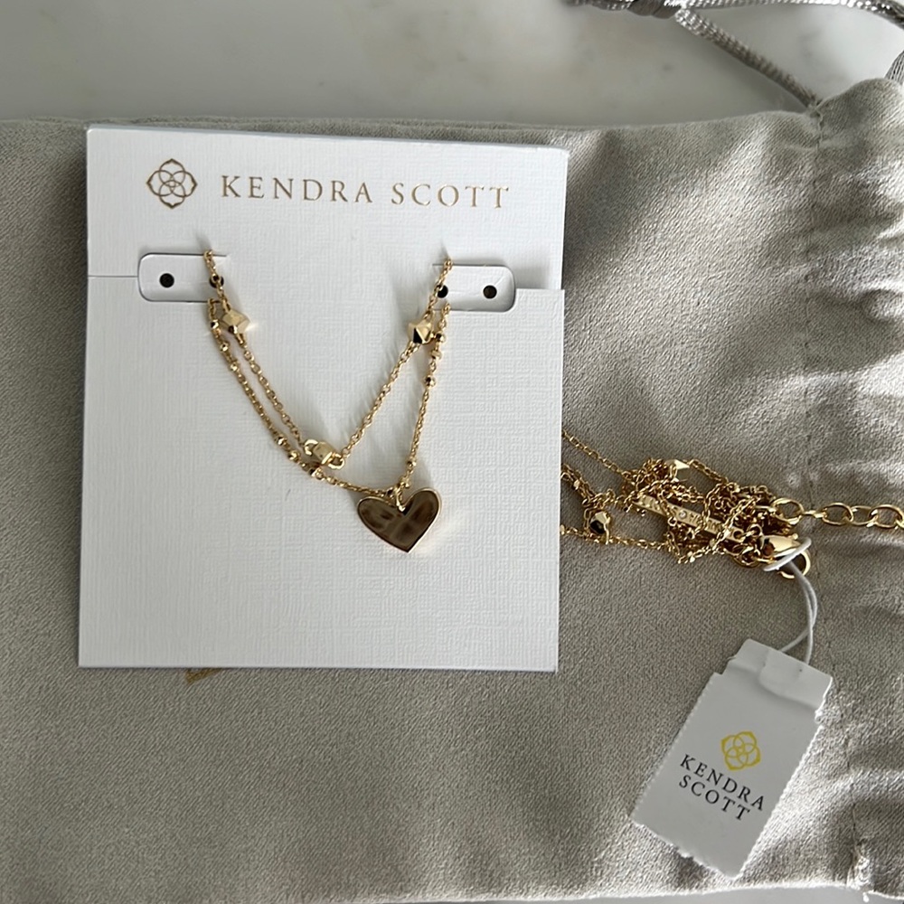 Kendra Scott ari heart multi strand gold necklace